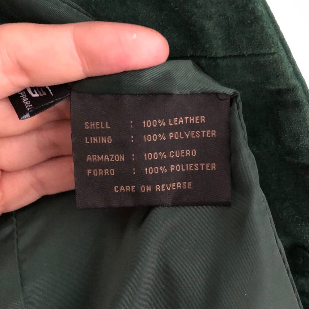 Oversized Emerald Green Leather 2 Button Blazer - Picture 5 of 8